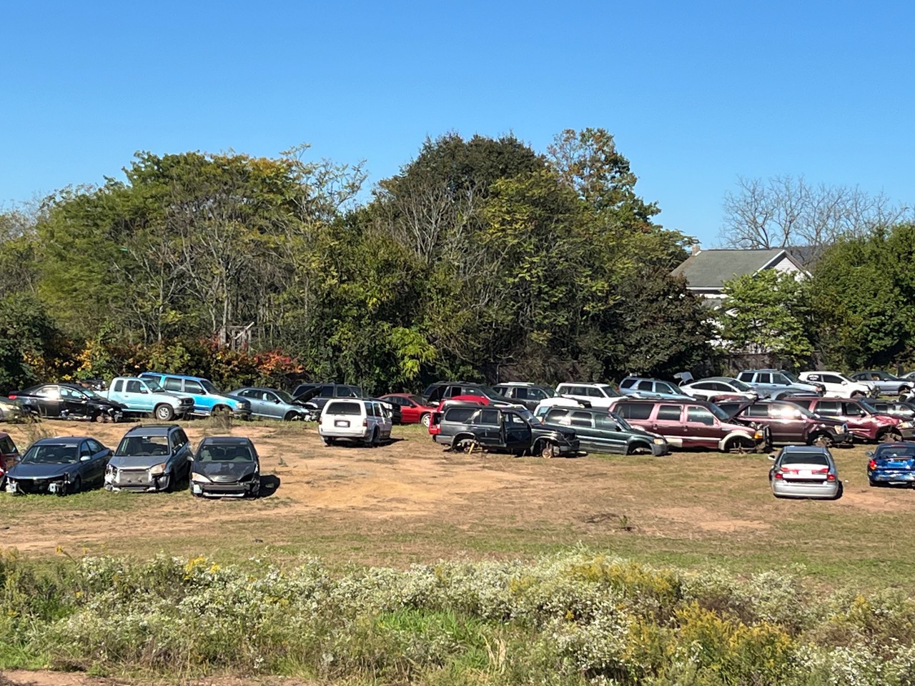 Used vehicles and auto parts at the Eashs salvage yard